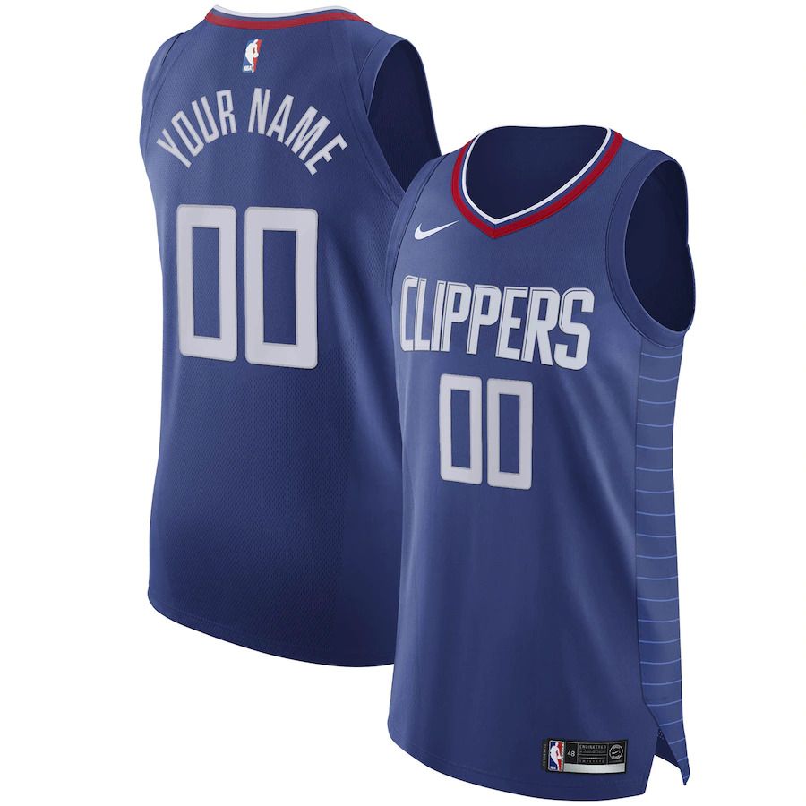 Men Los Angeles Clippers Nike Blue Authentic Custom NBA Jersey